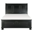 thumbnail image 5 of 6pc Traditional Bedroom Black Set Queen Platform Bed Two Nightstands Dresser Mirror Chest Wooden Furntiure, 5 of 7