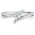 thumbnail image 2 of Silver With 3 Cubic Zirconia Stone Center And Side Cz Accents Ring, 2 of 3