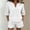 White, variant on PRINxy Women Summer Fashion Matching Set Solid V Neck Lace Detail Short Sleeve Top Elastic Waist Casual Shorts Soft Breathable Leisure Two Piece Suit Light Blue XL