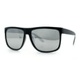 thumbnail image 4 of Mens Color Mirror Oversized Horn Rim Rectangle Sport Plastic Sunglasses Black - Silver Mirror, 4 of 8