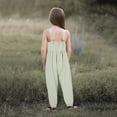 thumbnail image 3 of Toddler Girls Sleeveless Casual Jumpsuit Spaghetti Strap Loose Romper Long Pants Rompers with Pockets Preppy Clothes 6T, 3 of 5