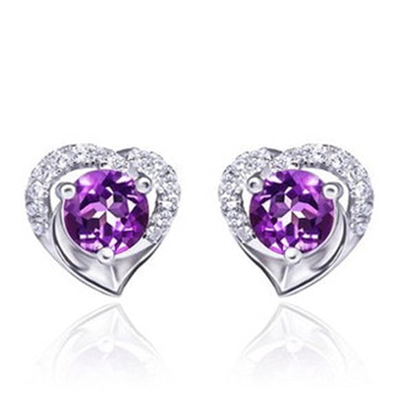 LINXIQIN 925 Sterling Silver Stud Earrings Birth Cubic Zircon Fashion Jewelry For Women