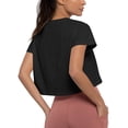 thumbnail image 2 of Ma Croix Womens Lightweight Active Waist Cut Crop Hemline Short Sleeve T Shirt, 2 of 7