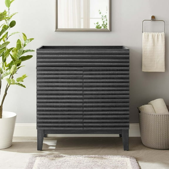 Modway Render 30" Bathroom Vanity Cabinet (Sink Basin Not Included) in Charcoal