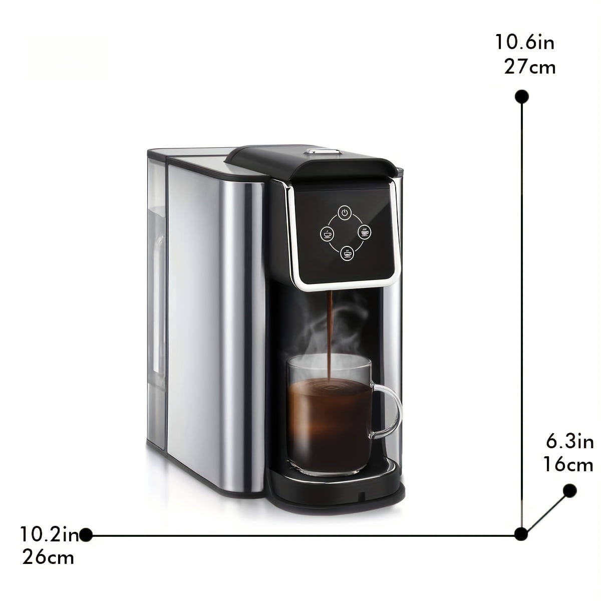 3 in 1 Single-Cup Coffee Maker:Compatible With K-Cup Capsule & Grounds, 6-10 Ounce Cup Capacity, Removable 50 oz Water Tank, Automatic Coffee Machine, Black