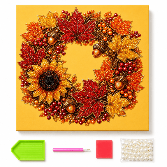 DIY Autumn Harvest Pumpkin Pearl Diamond Art Kit, 3D Diamond Painting Pearl Beads Art Craft for Adults Beginner, Fall Pumpkin Wall Decor DIY Craft Kit, Seasonal Home Decoration Gift
