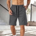 thumbnail image 2 of Men's Cargo Shorts Summer Oversized Pants Elastic Waist Large Size Outdoor Jogging Sweatpants Trend Multi Pockets Men Clothes Dark Gray 2XL, 2 of 4