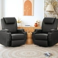 thumbnail image 3 of Vineego Pu Leather Electric Power Lift Recliner Chair With Heat And Massage,Black(Set of 2）, 3 of 8
