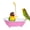 Pink, variant on Electric Bird Bath Tub with Running Water Faucet, Plastic Bird Shower Bathtub for Parrots, Budgies and Small Birds