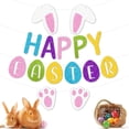 thumbnail image 6 of Easter Bunny Party Banner & Flag Set - Festive Rabbit Themed Hanging Flags for Party Background & Wall Decor, Durable Easter Bunting, Cute Spring Holiday Party Backdrop & Home Accent, Colorful, 6 of 7