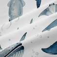thumbnail image 5 of Manfei Ink Ocean Whale Blackout Curtains Set of 2 (38x54 Each), Kawaii Shark Living Room Curtains, Navy White, 5 of 6