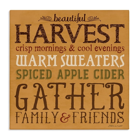 Stupell Industries Rustic Lodge Beautiful Harvest Fall Seasonal Canvas Art, 17 x 17, by Stephanie Workman Marrott