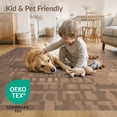 thumbnail image 4 of ODIKA 5'x7' Beige Geometric Reflection Warm Washable Area Rug Modern Abstract With Natural Tones And Design Easy Care, Non-Shedding, Pet Friendly, for Small Living Room, Bedroom, 4 of 7