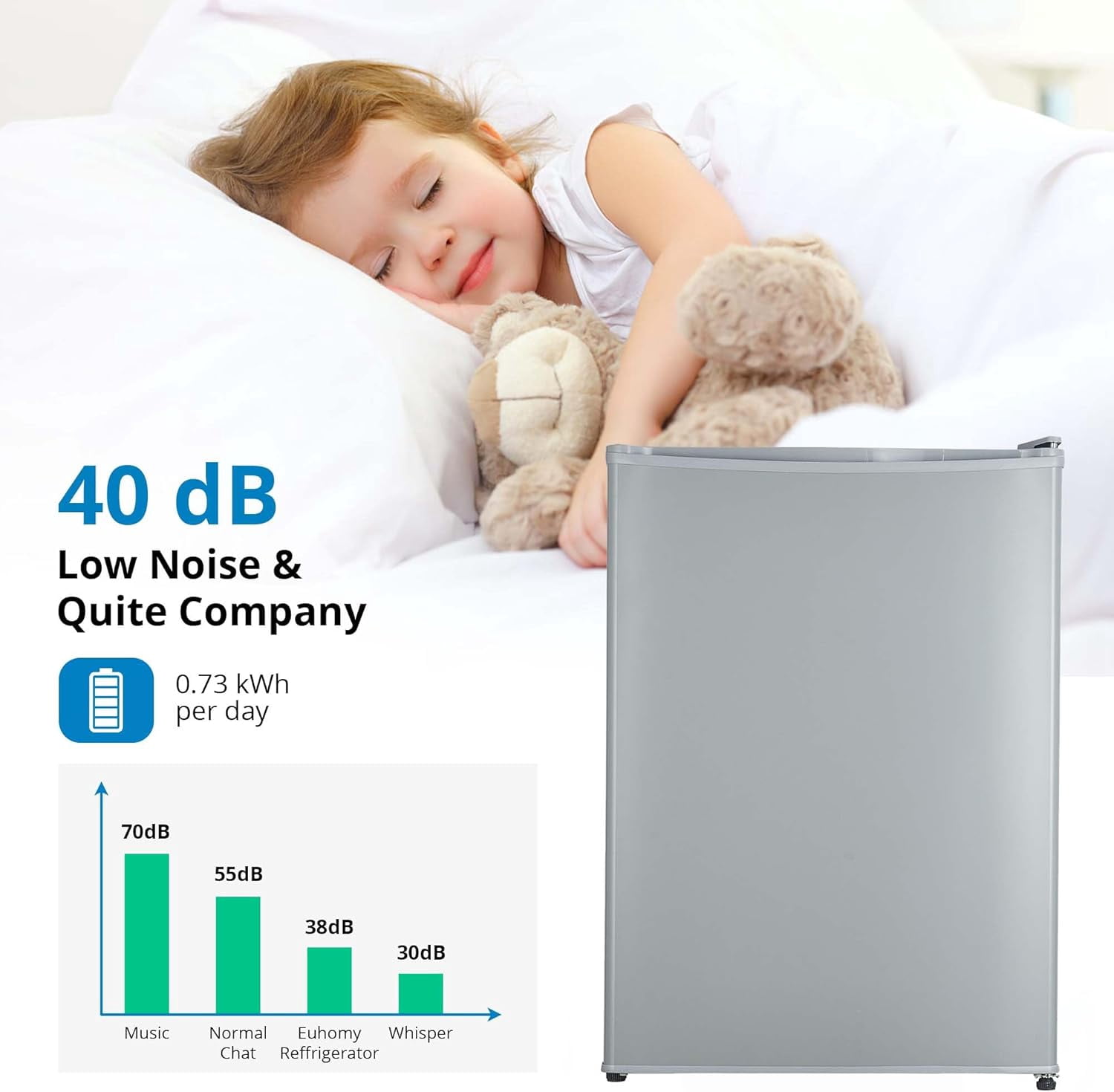 4.3 Cu. Ft Mini Fridge with Freezer - Space-Saving Design, Adjustable Temperature, Organized Storage, Crisper Drawer, Removable Glass Shelves, Ideal for Compact Spaces, Grey