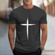 thumbnail image 2 of Camisetas de Manga Corta para Hombre Camiseta de Cuello Redondo Deportiva de Impresión Casual, Blusa de Mezcla de Poliéster de Algodón para Uso Al Aire Libre, Diario Y de Primavera de Verano, 2 of 4