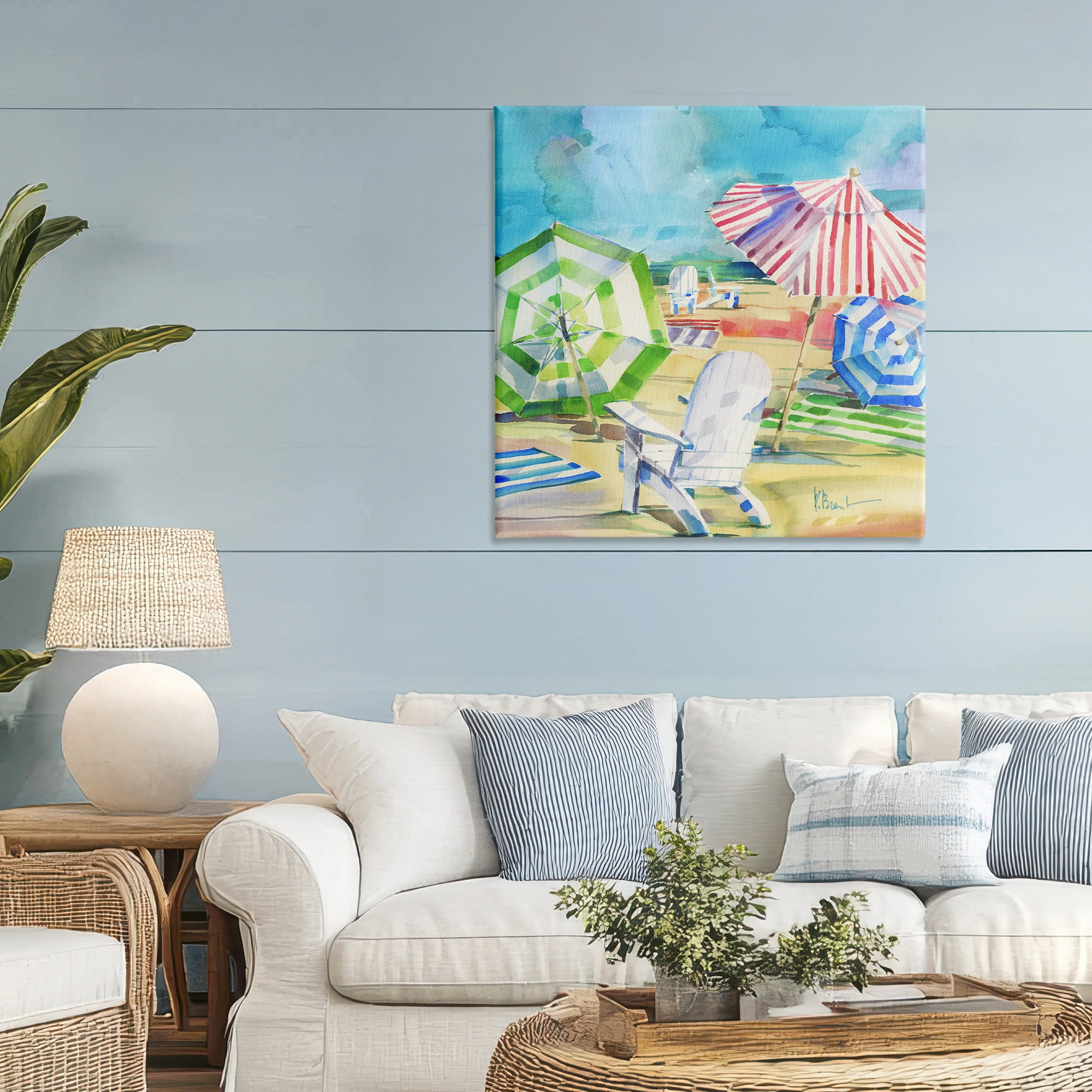 Stupell Industries Ventura Beach Umbrellas Canvas Wall Art, design by Paul Brent