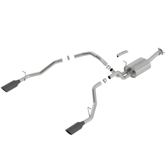 Borla Exhaust System Kit 140753BC ATAK Series Cat Back System; T-304 Stainless Steel; With Muffler; 3 Inch Pipe Diameter To 2-1/2 Inch Pipe Diameter; Single Exhaust With Dual Exit; Split Rear Exit