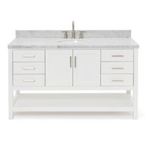Ariel S061scwovo Magnolia 60" Free Standing Double Basin Vanity Set - White