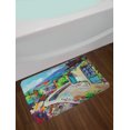 thumbnail image 2 of Fine Art Bath Mat, Idyllic Summer View of a Cottage House on Mountains Rural Tranquil French Scenery, Plush Bathroom Decor Mat with Non Slip Backing, 29.5" X 17.5", Multicolor, by Ambesonne, 2 of 2