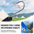 thumbnail image 5 of 50 Strand Flat Elastic Cord 19.8mm Heavy Duty Elastic Band with Steel S Hooks 21 Inch for Cargo Tarpaulins Trucks Tents Black, 5 of 6
