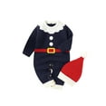 thumbnail image 4 of Diconna Baby Girl Boy Romper Xmas Print Round Neck Back Buttons Jumpsuit, 4 of 9