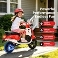thumbnail image 4 of Track Seven 24V Ride on Motorcycle, 250W Ride-on Scooter Moped with Twist Throttle, LED Light, 12" Pneumatic Tires, Bluetooth, Max 10Mph, 24V Electric Motorcycle for Kids Girls Boys Aged 8-12, Red, 4 of 10