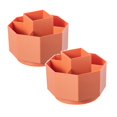 thumbnail image 1 of Oleegame 2PC Spoon And Lid Rest Pen Holder Large Capacity Desktop Office Student Dormitory Desktop Cosmetics Storage Box Brush Holder Pen Box Orange, 1 of 9