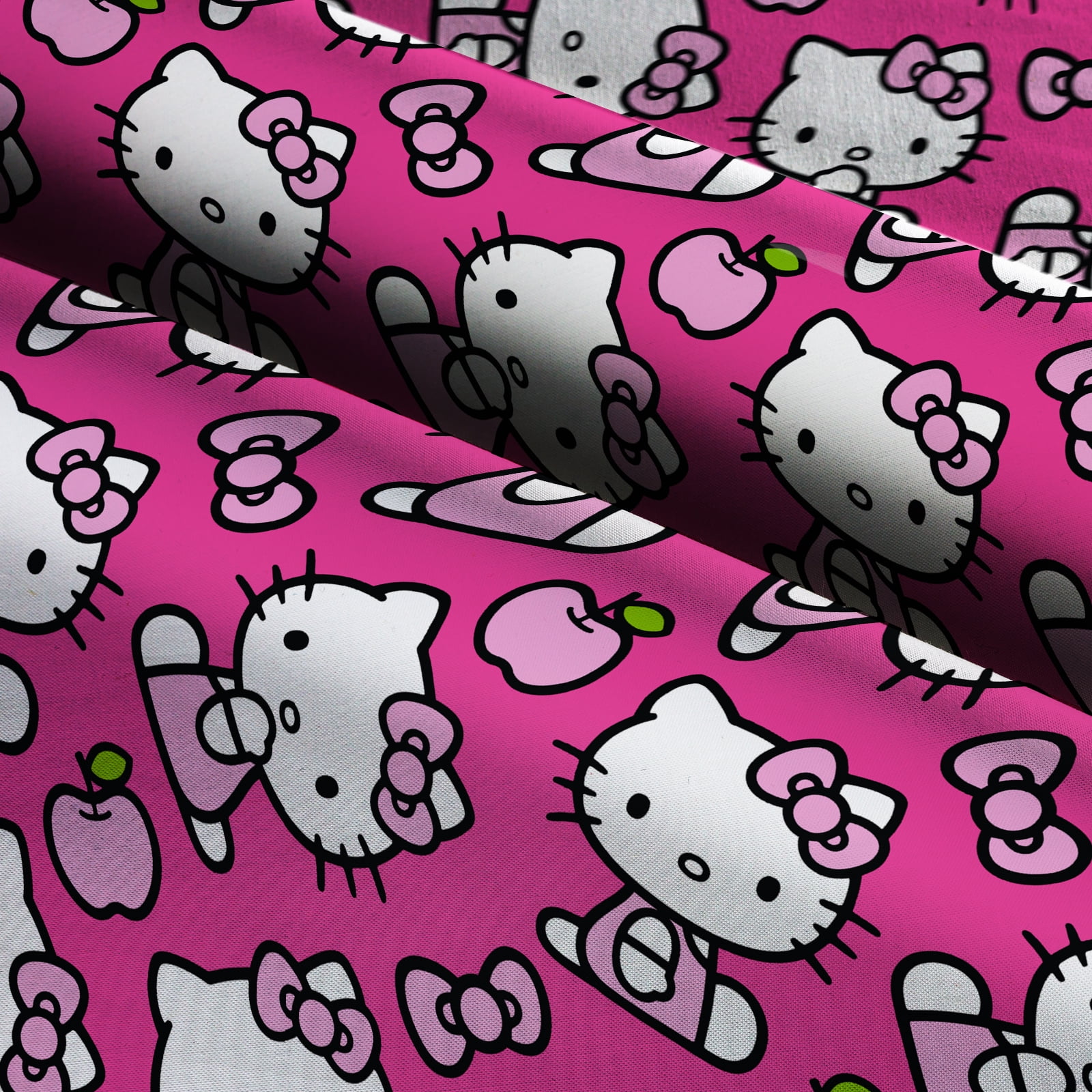 (3 pack) Springs Creative 18" x 21" Cotton Hello Kitty Icon Toss Precut Sewing & Craft Fabric, Pink and White
