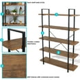 Sunnydaze 5 Shelf Industrial Style Freestanding Etagere Bookshelf with
