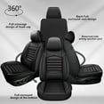 thumbnail image 7 of AOMSAZTO Fit for Cadillac CT4 2020-2024 Car Seat Cover 5-seat Faux Leather Full Set Compatible Airbag (Black）, 7 of 7