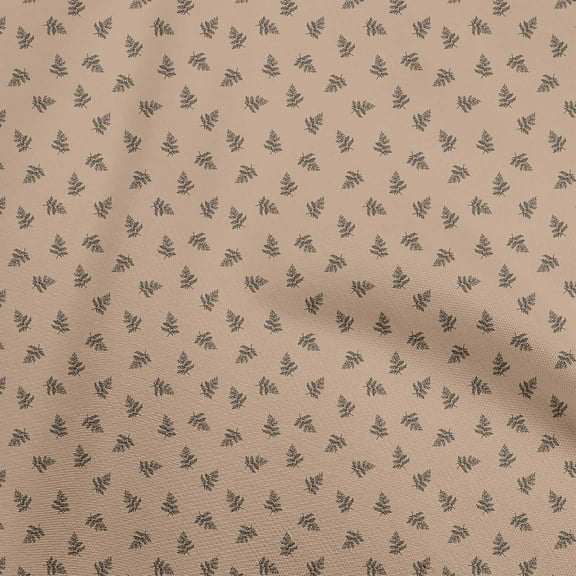 oneOone Cotton Jersey Light Brown Fabric Fern Leaves Diy Clothing Quilting Fabric Print Fabric By Yard 58 Inch Wide