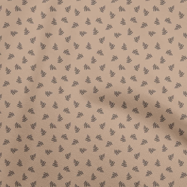 oneOone Polyester Spandex Light Brown Fabric Fern Leaves Craft Projects Decor Fabric Printed By The Yard 56 Inch Wide