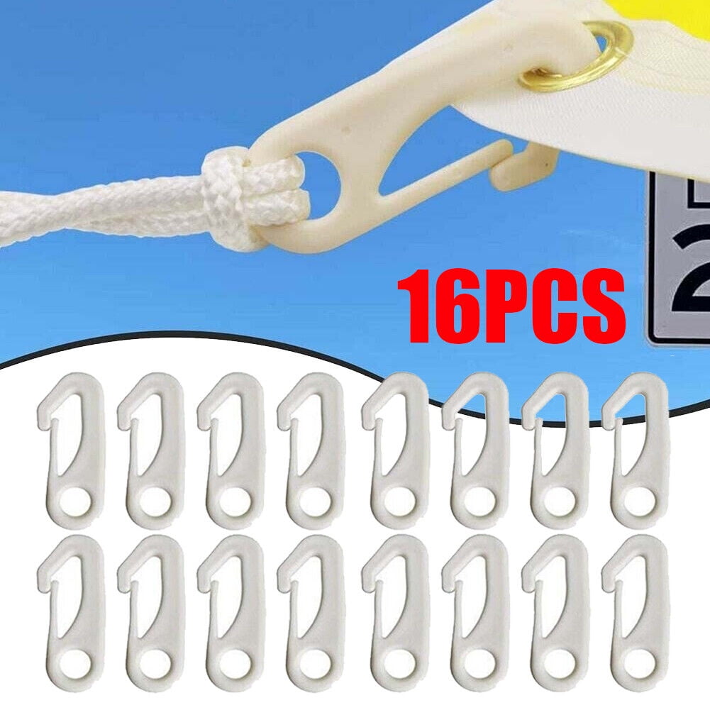 16PC Flag Pole Clip Snap Hook Nylon Flagpole Accessory Attach Flag to