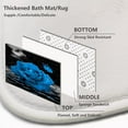 thumbnail image 6 of 4 PCS Blue Rose Shower Curtain Sets,Black Sky Bathroom Set with Shower Curtain and Rugs and Accessories,Lunar Ocean Raindrop Shower Curtain Bathroom Decor with 12 Hooks,72 X 72 Inches, 6 of 15