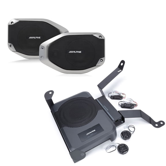 Alpine PSS-23WRA2 Powered System Upgrade & SPV-65-JLT Rear Soundbar Upgrade for 2018-Up Jeep Wrangler & Gladiator