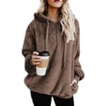 thumbnail image 1 of Sudaderas con capucha difusas para mujer, suéter con bolsillos extragrandes y acogedores, sudadera con capucha, sudaderas con capucha de lana atlética Xemadio LRWJ211-2, 1 of 6
