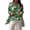 Green, variant on Women Asymmetrical Print Chiffon Blouse Batwing Sleeve Crew Neck Top Casaul Loose Tops Summer