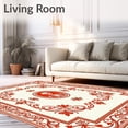 thumbnail image 2 of ODIKA 6'x9' Machine Washable Non-Slip Area Rug, Vintage Skeleton Cameo with Ornate Floral Scrolls High Traffic Rug, Red, 514382, 2 of 7