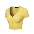 thumbnail image 1 of Women's Basic Solid V-Neck Bolero Shrug Cropped Cardigan, 1 of 4