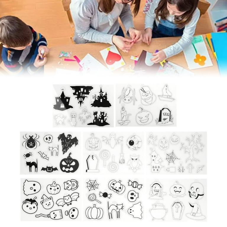 Fugacal Shrinky Dink Paper,Shrinky Art Paper,8Pcs Heat Shrink Sheet Boys  Girls Pattern Translucent Wide Application Shrinky Art Paper for DIY Crafts