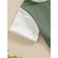thumbnail image 6 of Suealasg Toddler Boys Summer Shorts Sets 2Pcs Baby Boys Beach Outfits 3M 6M 12M 18M 24M 3T Short Sleeve Contrast Color T-Shirt Tops and Drawstring Shorts Sets, 6 of 7