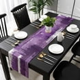 thumbnail image 3 of Purple Abstract Table Runner 72 Inches Long, Modern Mottled Art Oil Painting Kitchen Coffee Dining Table Decoration for Home Party Birthday Wedding Home Decor 14x72 Inches, 3 of 8