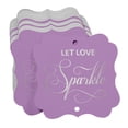thumbnail image 3 of Inkdotpot Real Silver Foil Let Love Sparkle Wedding Tags Favor Bracket Shape Hang Pack Of 100 Paper Tags, 3 of 6