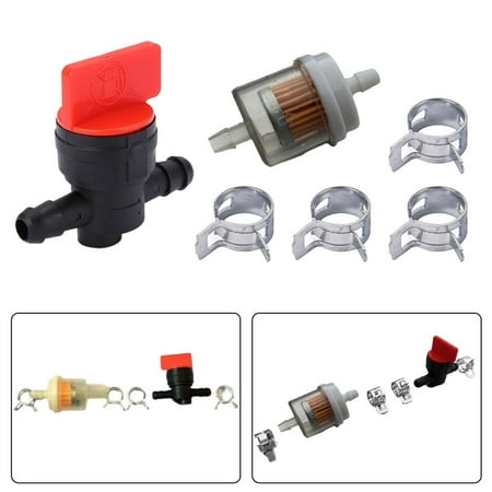 

Gasoline Tap Filter Clamps Set Gasoline Diesel for 6Mm Ø Hose Garden Tools