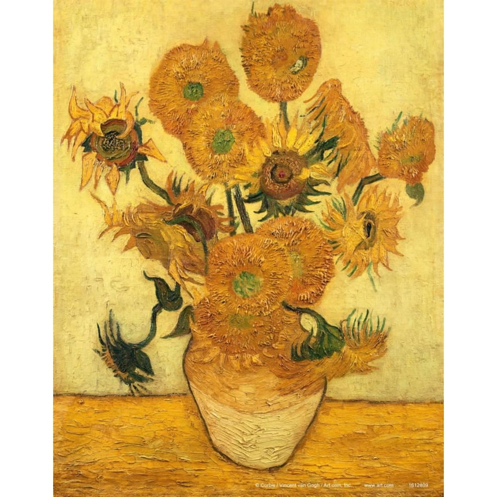 Van Gogh Sunflowers Meaning Vase of Fifteen Sunflowers, c.1889 Art Print By Vincent van Gogh