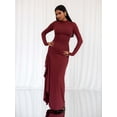 thumbnail image 2 of Elegant Solid Color Slimming Dress (M, Black), 2 of 7