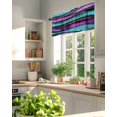 thumbnail image 6 of Abstract Purple Teal Wave Window Valance Curtain Black Stripes Rod Pocket Short Curtain for Living Room, Bedroom & Kitchen Window Decor 42x18in, 6 of 8