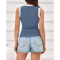 thumbnail image 6 of FreshPretty Crew Neck Tank Top for Women Sleeveless Ribbed Contrasting Slim Fitted Y2k Casual Basic Shirts Spring Summer Tops, 6 of 9