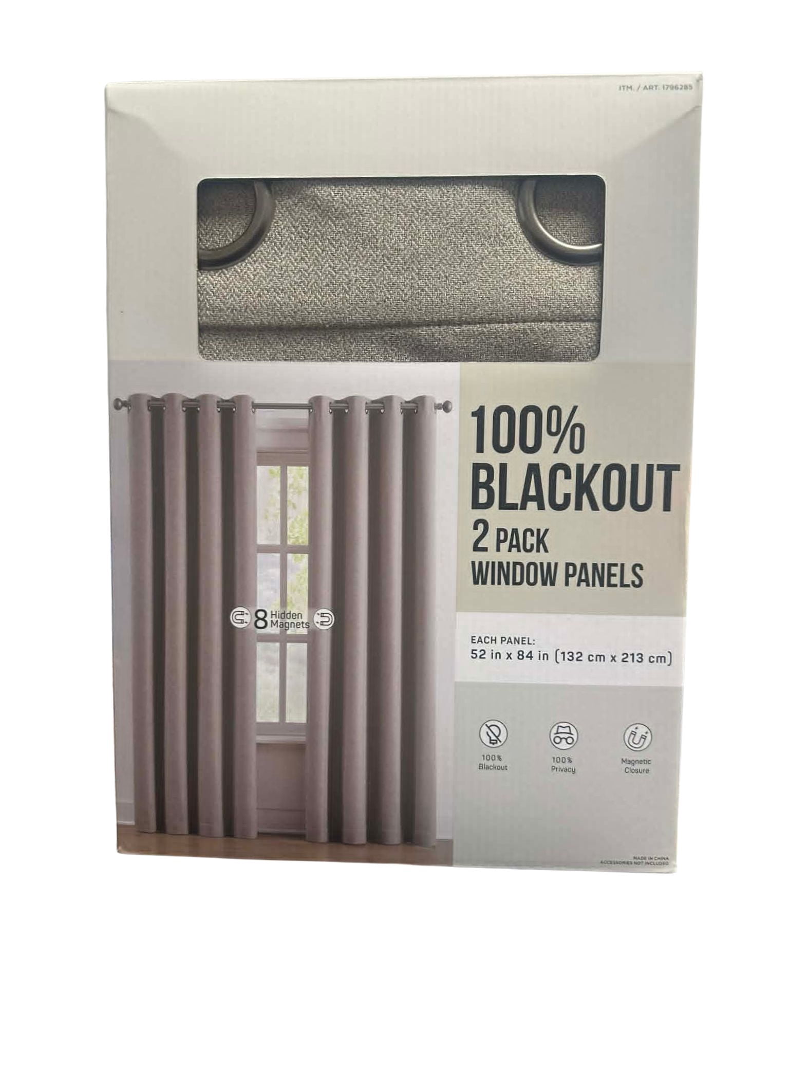 Piper 100% Blackout Curtain 2Pk Each Panel 52 in x 84 in Beige