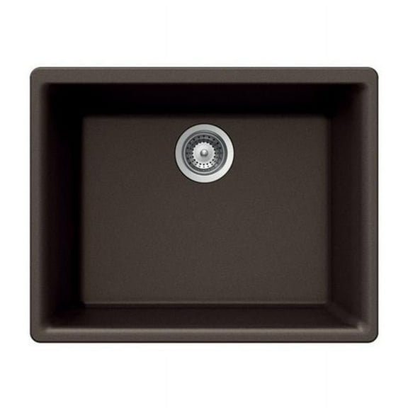 Houzer Quartztone Series Composite Granite Undermount Single Bowl Kitchen Sink- Mocha